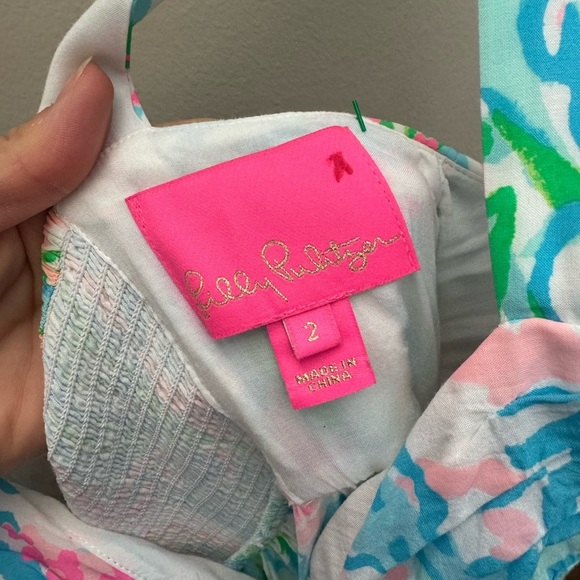 Lilly Pulitzer Sabrinah Midi Sleeveless Dress Coral Bay Blue White Pink Green - Picture 5 of 11